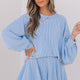 Set di mini skort a manica a filo blu cielo