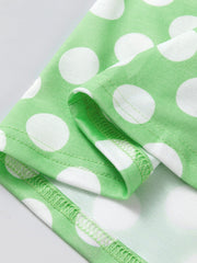 Grünes Polka Dot Contrast Trim Rundhals-Tanktop mit lockerem Tanktop - Miniatuur