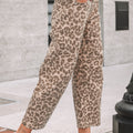 Sky Blue Leopard Print Barrel Leg Jeans - Foto 6