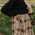 Black Plaid Patchwork High Waist Sweatshirt Mini Dress - Damesmode Afbeelding 3 - Foto 3