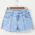Myosotis High Waist Frayed Denim Shorts - Foto 5