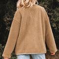 Veste en patchwork en velour côtelé beige français clair, bouffante, avec de grandes poches - Foto 2