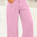 Détail latéral perlé rose Jeans amples fendus - Foto 1