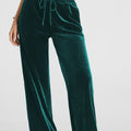 Evergreen Solid Drawstring Waist Wide Leg Pants - Foto 3