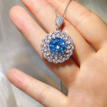5 Carat 925 Sterling Silver Moissanite Pendant Necklace | Redblad 18K Solid Gold & Certified Diamond Necklaces