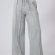 Pantalones de chándal de cintura alta y pierna ancha con cordón gris con costura