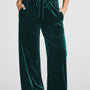Pantalon à cordon fixe uni, taille à jambes larges