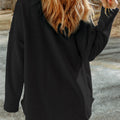 Black Contrast Flap Pockets Relaxed Shacket - Damesmode Afbeelding 2 - Foto 2