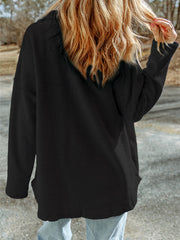 Black Contrast Flap Pockets Relaxed Shacket - Women's Fashion Image 2 - Miniatuur