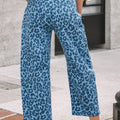 Sky Blue Leopard Print Barrel Leg Jeans - Foto 2