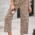 Sky Blue Leopard Print Barrel Leg Jeans - Foto 4
