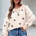 Gelber Polka-Dot-Pullover mit langärmligem Split-Hem-Pullover - Foto 6
