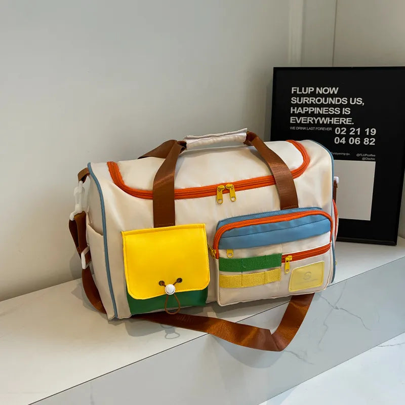 Color Block Multi-Pockets Travel Bag - Luxe Damesmode & Kleding Collectie | Redblad Nederland