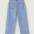 Beau Blue Contrast Stripe Frayed Side Panel Patchwork Shift Jeans - Damesmode Afbeelding 6 - Foto 6