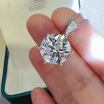 10 Carat Moissanite 925 Sterling Silver Pendant Necklace | Redblad 18K Solid Gold & Certified Diamond Necklaces