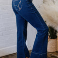 Sail Blue Center Seam Deep Wash Straight Jeans - Foto 3