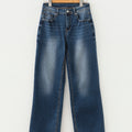 Ashleigh Blue Acid Washed Straight Leg Full Length Casual Jeans - Damesmode Afbeelding 3 - Foto 3