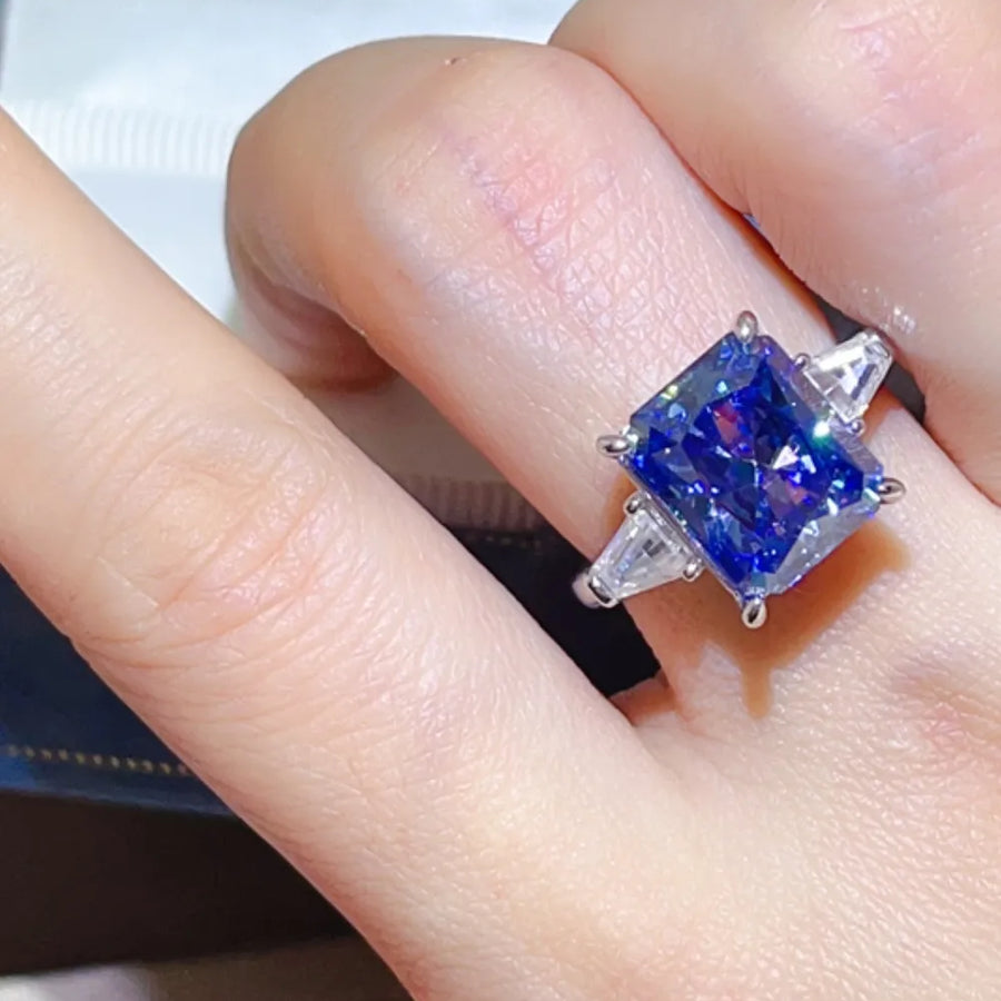 5 Carat Moissanite 925 Sterling Silver Ring | Redblad 18K Solid Gold & Certified Diamond Rings