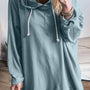 Sudadera sudadera sudadera con sudadera con bajo liso con volantes y ajuste holgado azul islandesa