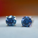 2 Carat Moissanite Four-Prong Platinum-Plated Earrings | Redblad 18K Solid Gold & Certified Diamond Earrings