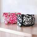 Borsa da viaggio grande con stampa leopardo nera - Foto 5