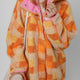 Giacca con cappuccio Sherpa a quadri arancione