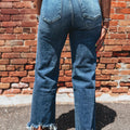 Ashleigh Blue High Waist Frayed Hem Flare Jeans - Damesmode Afbeelding 4 - Foto 4