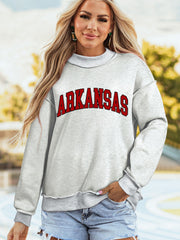 Hellgrauer ARKANSAS/AR doppelseitiger Pullover mit Mock-Neck-Reversibel - Miniatuur