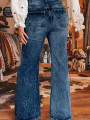 Vaqueros Beau Blue Acid Wash Detail Bolsillo - Imagen de moda femenina 5 - Miniatuur