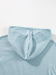 Sudadera sudadera sudadera con sudadera con bajo liso con volantes y ajuste holgado azul islandesa - Miniatuur
