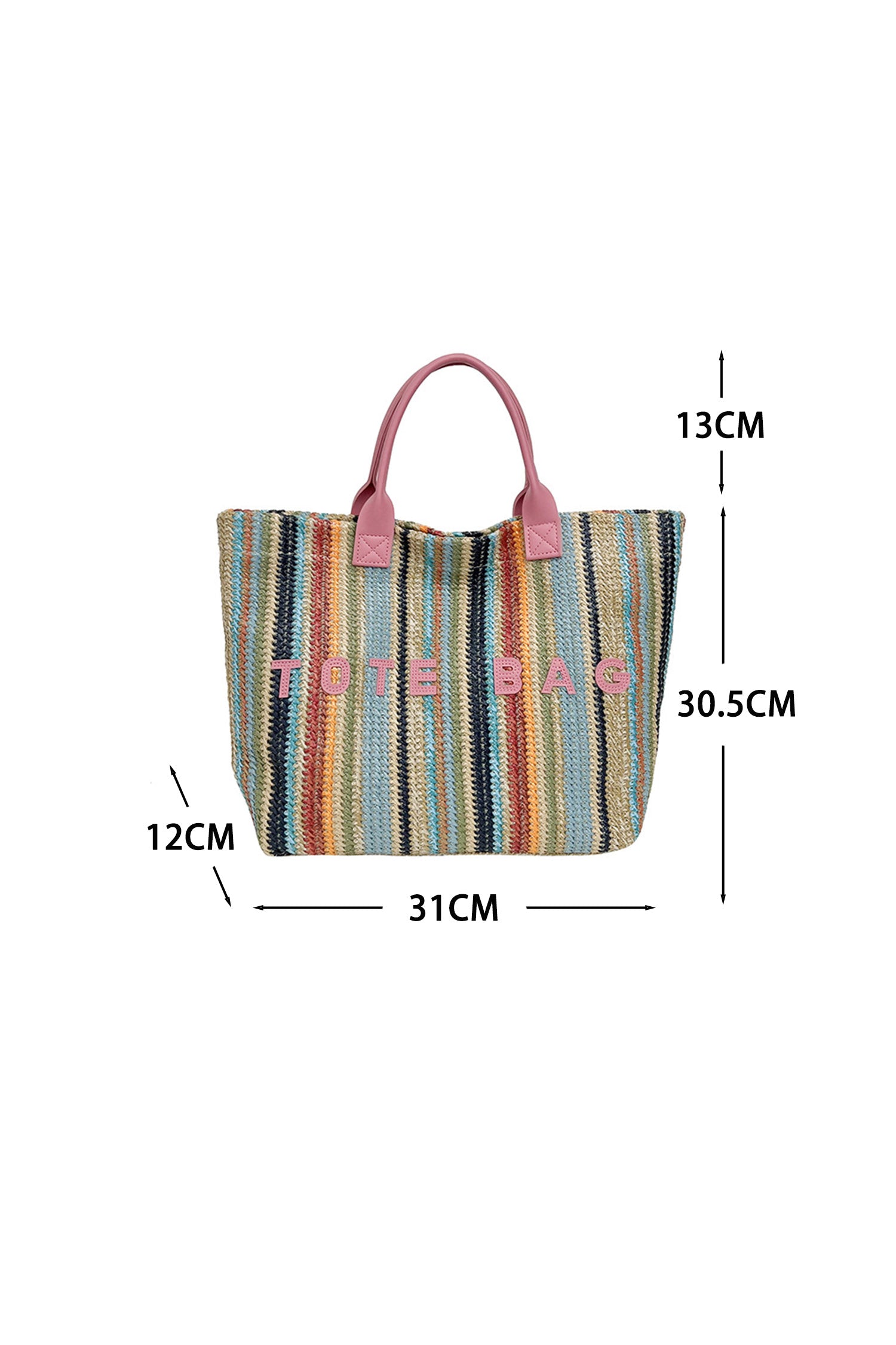 Sachet Pink Bohemian Straw Crochet, gewebte Tragetasche