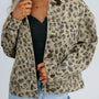 Leopard Print Seam Detail Button Down Denim Jacket