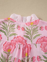 Chemise à manches bouffantes rayées rose Sweet Blooms - Miniatuur