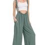 Zenana Woven Tie Back Suspender Jumpsuit