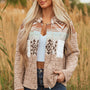 Giacca di moda occidentale patchwork in stile beige francese francese chiaro e trapuntato