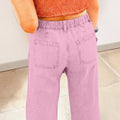 Détail latéral perlé rose Jeans amples fendus - Foto 2
