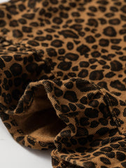 Brown Leopard Print Ruffled Hem Shift Jeans - Damesmode Afbeelding 7 - Miniatuur