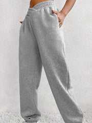 Pantaloni della tuta in vita elastica a croce grigio chiaro e unico, - Miniatuur