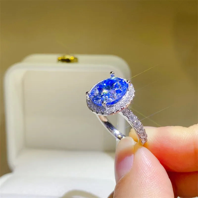 5 Carat Moissanite 925 Sterling Silver Ring | Redblad 18K Solid Gold & Certified Diamond Rings
