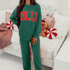 Evergreen JOLLY Corded Long Sleeve Top and Pockets Pants Set - Thumbnail