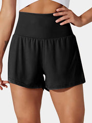 Svarta vida badshorts med fickband – Dammode Bild 1 - Miniatuur