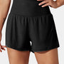 Zwart-ficka vida badshorts med midjeband