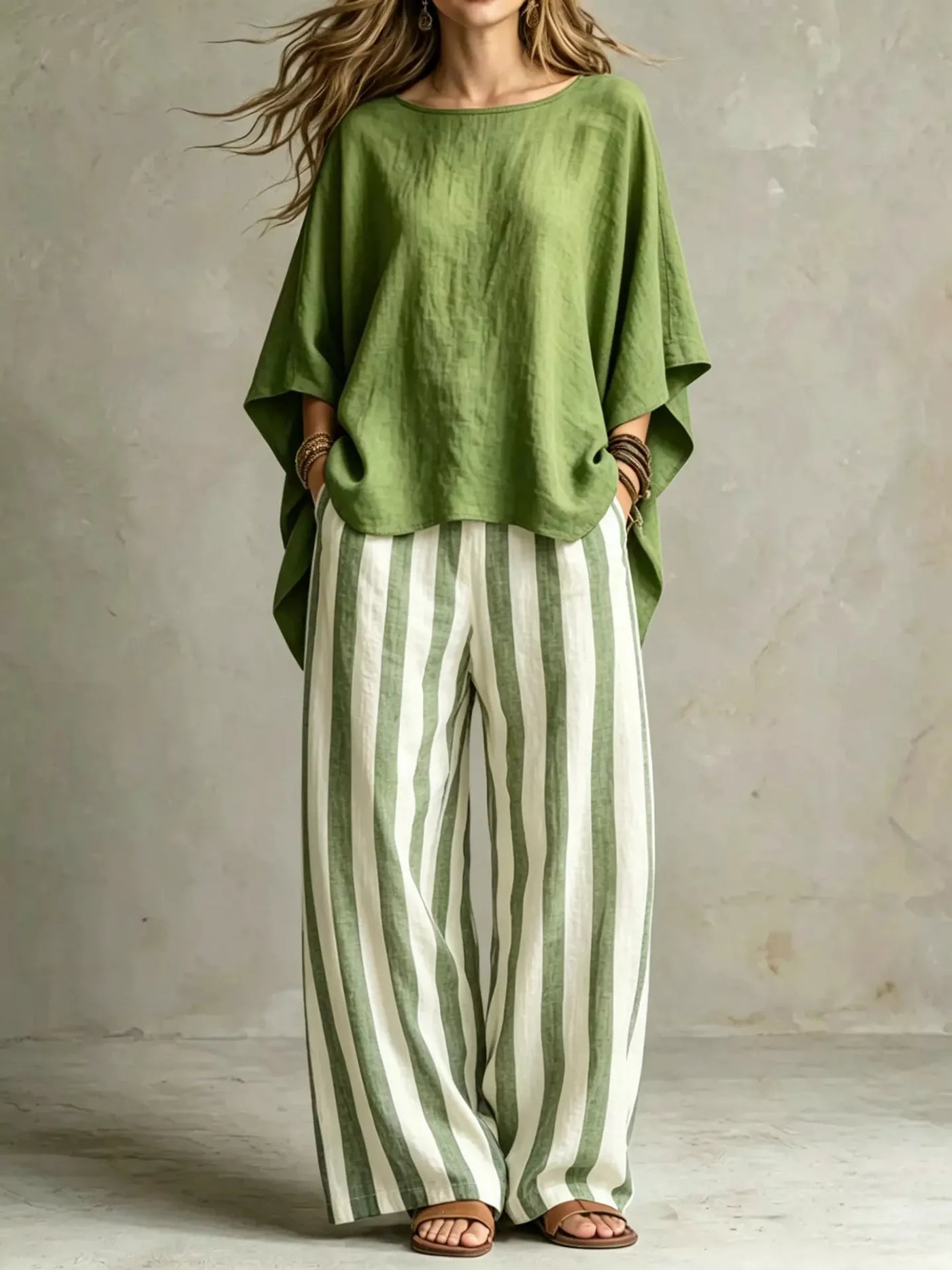 Full Size Solid Color Top and Pants Set Plus Size - Luxe Damesmode & Kleding Collectie | Redblad Nederland