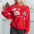 Racing Red Gingham Patch Haftowana bluza Rugby Game Day - Foto 1