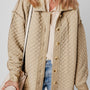 Jet Stream Solid Color Quilted Puffer Buttoned Shacket