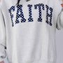 Light Grey High Neck Polka Dot Slogan Printed Baggy Sweatshirt