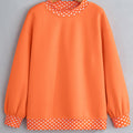 Sudadera oversized con acabado contrastante de lunares naranja - Foto 2