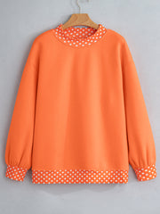 Felpa oversize con borsi contrastanti con colorblock arancione - Miniatuur