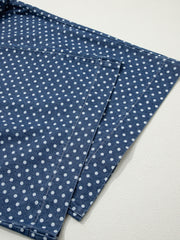 Sky Blue Polka Dot Print Button Pleated Detail Wide Leg Jeans - Miniatuur