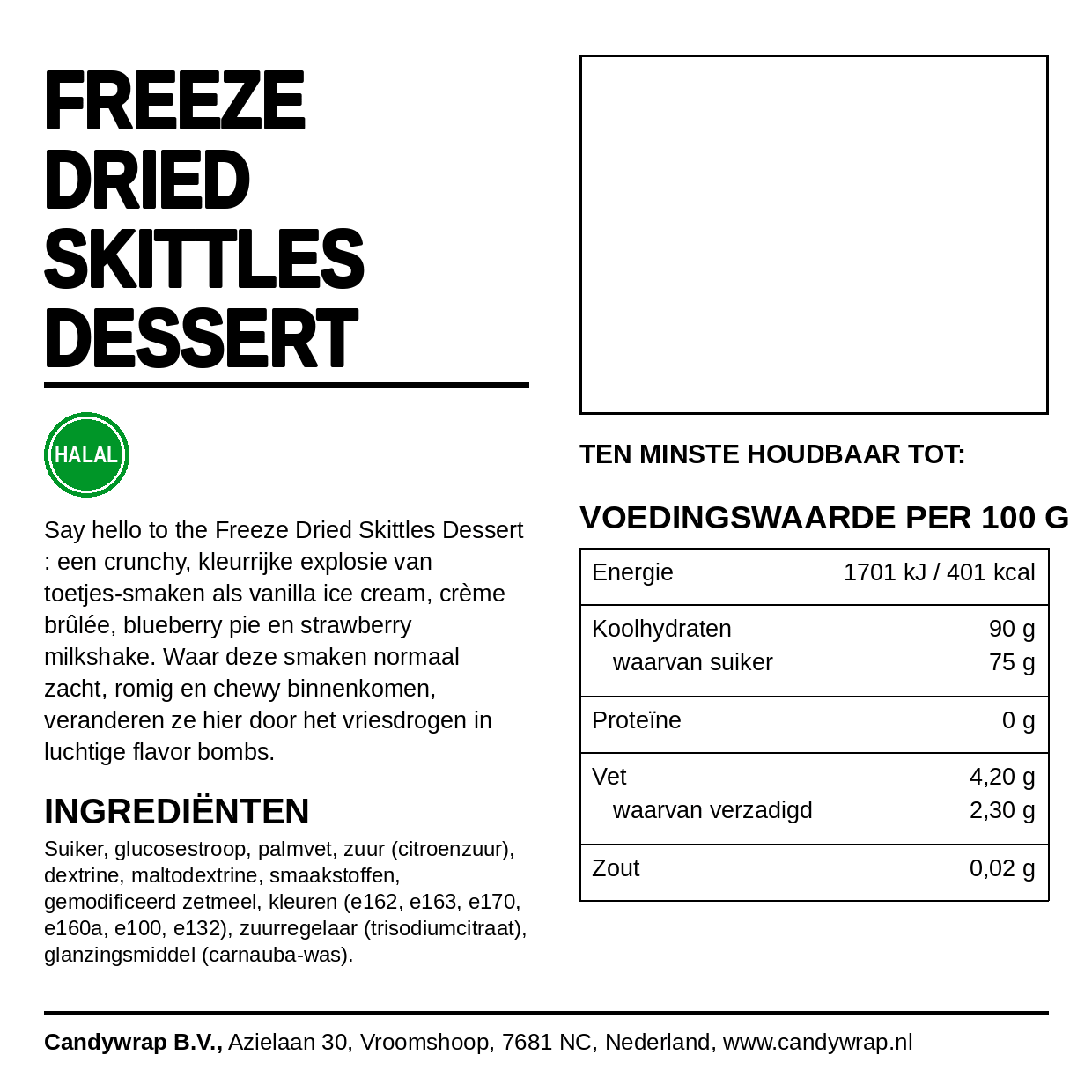 Freeze Dried Skittles Dessert
